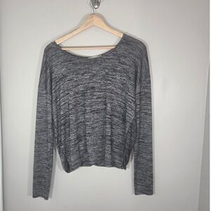rag & bone JEAN Marled Wrap Back Top Womens S Balletcore Athleisure Minimalist